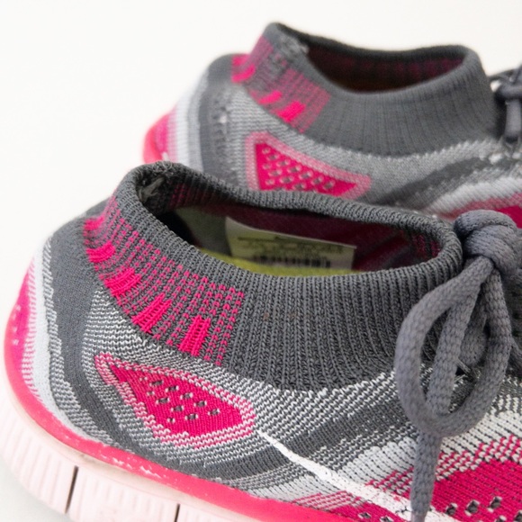 Nike Free Flynit 5.0 Running Athletic Shoes | Grey and Pink | Woman’s size 7.5 - Picture 7 of 8